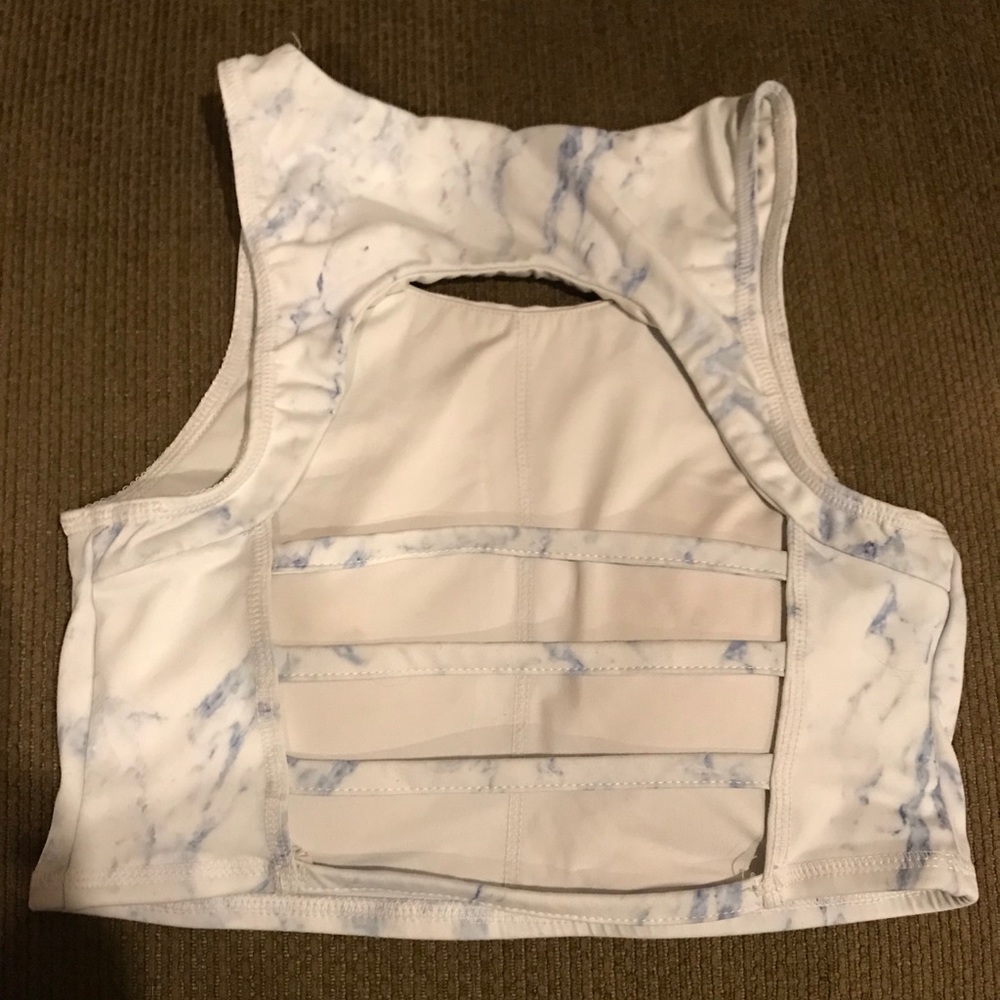 Gorgeous Blue Marble Kiava Sports Bra